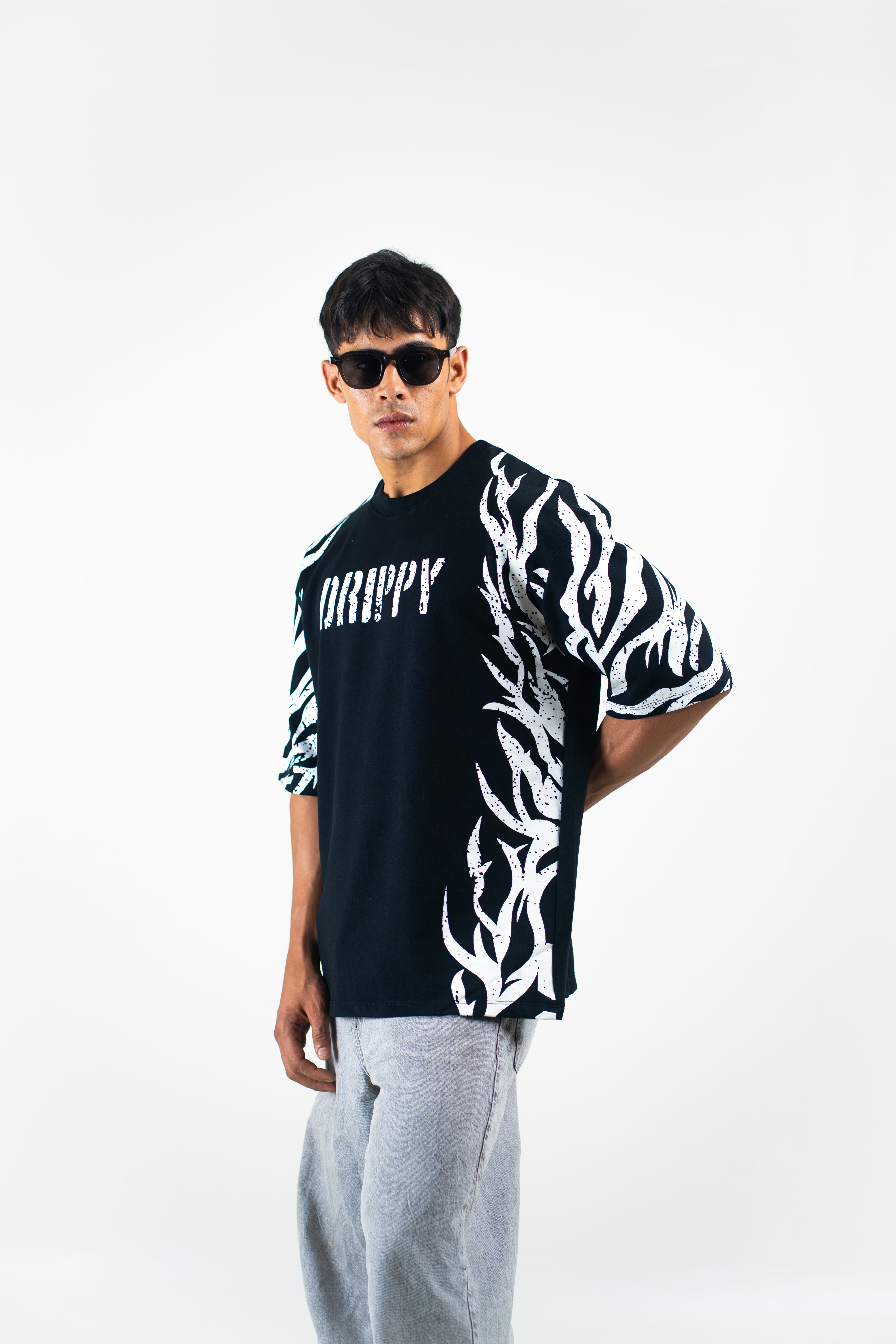 Drippy Tribal Wrap Oversized Tee