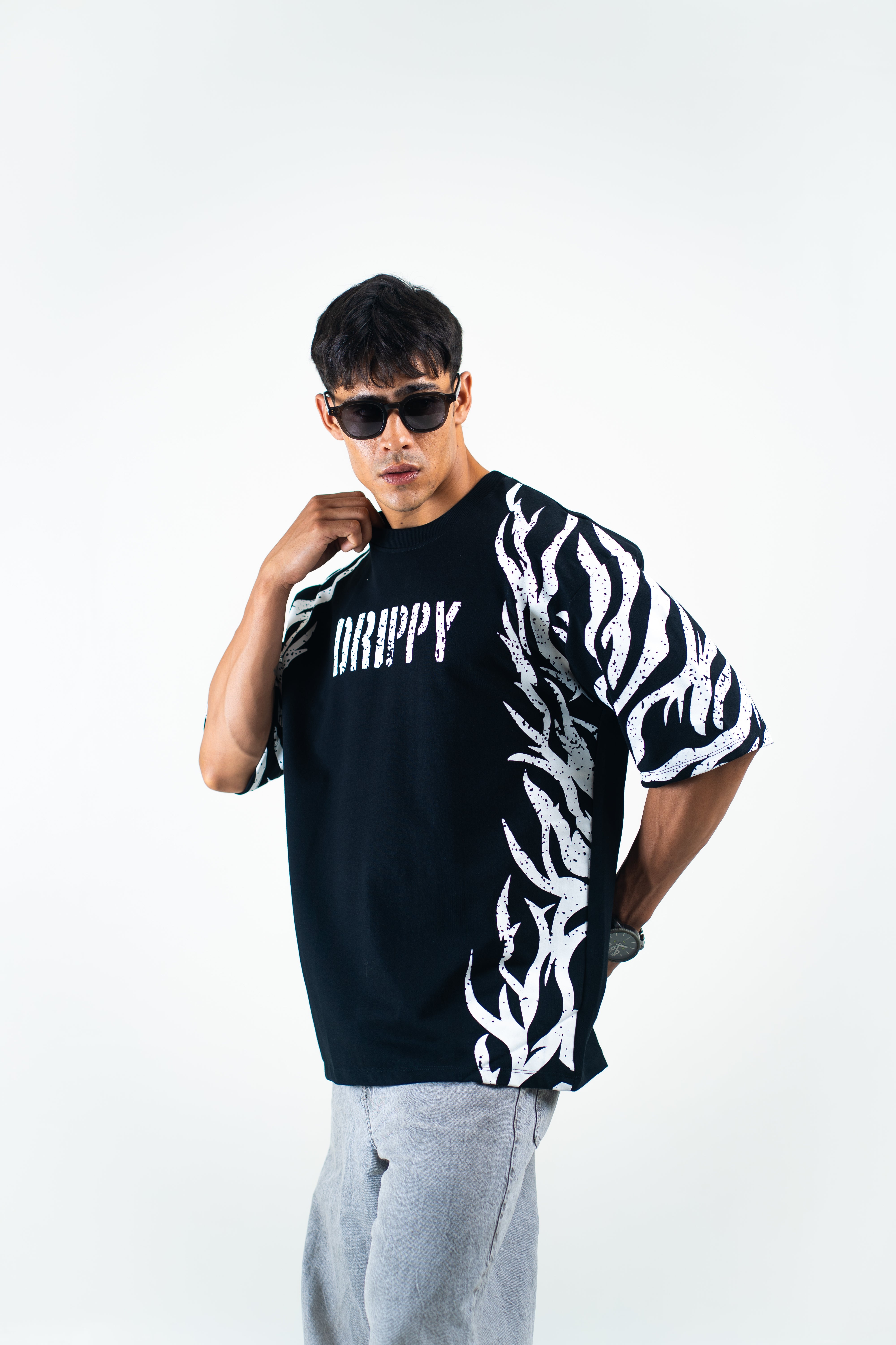 Drippy Tribal Wrap Oversized Tee