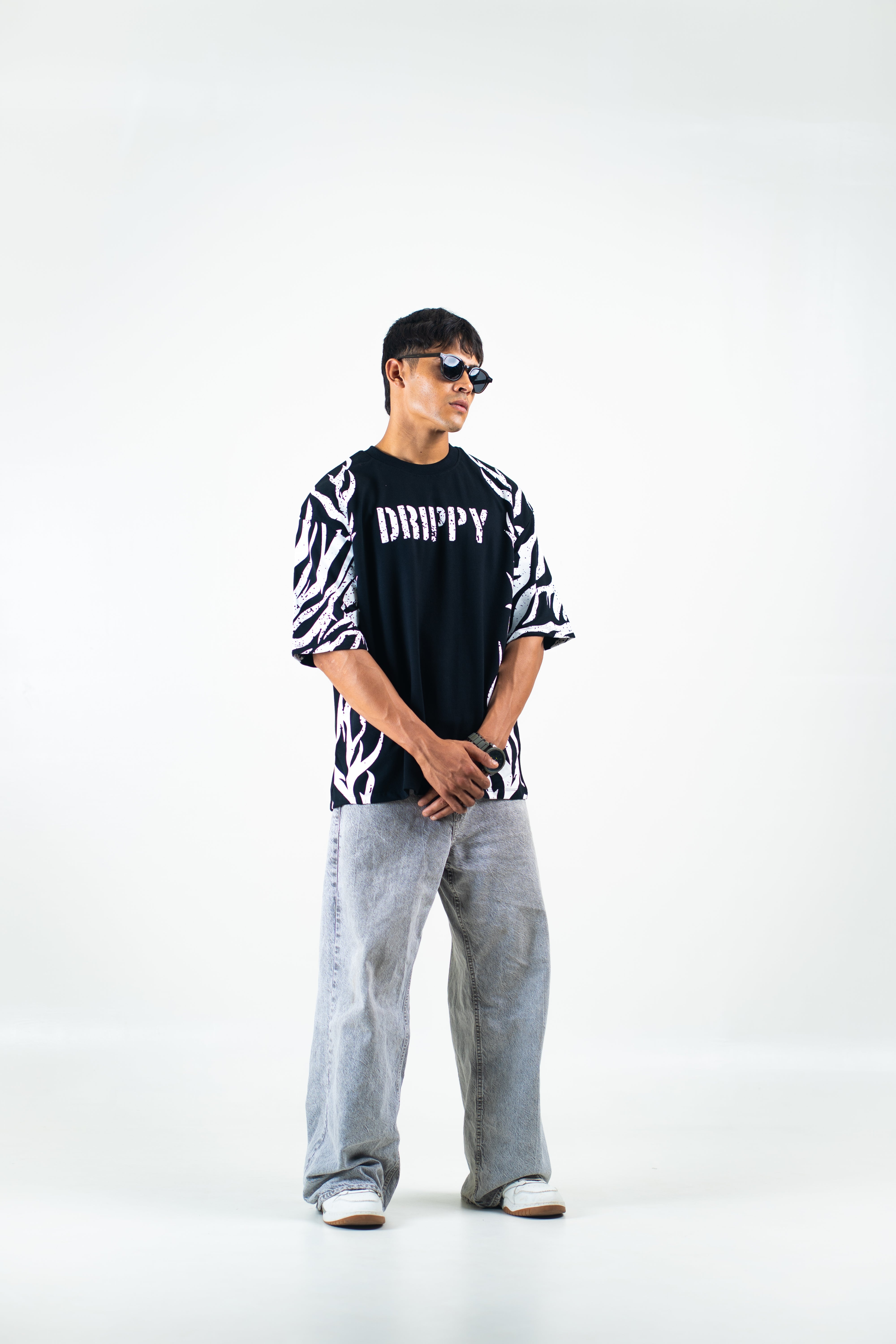 Drippy Tribal Wrap Oversized Tee