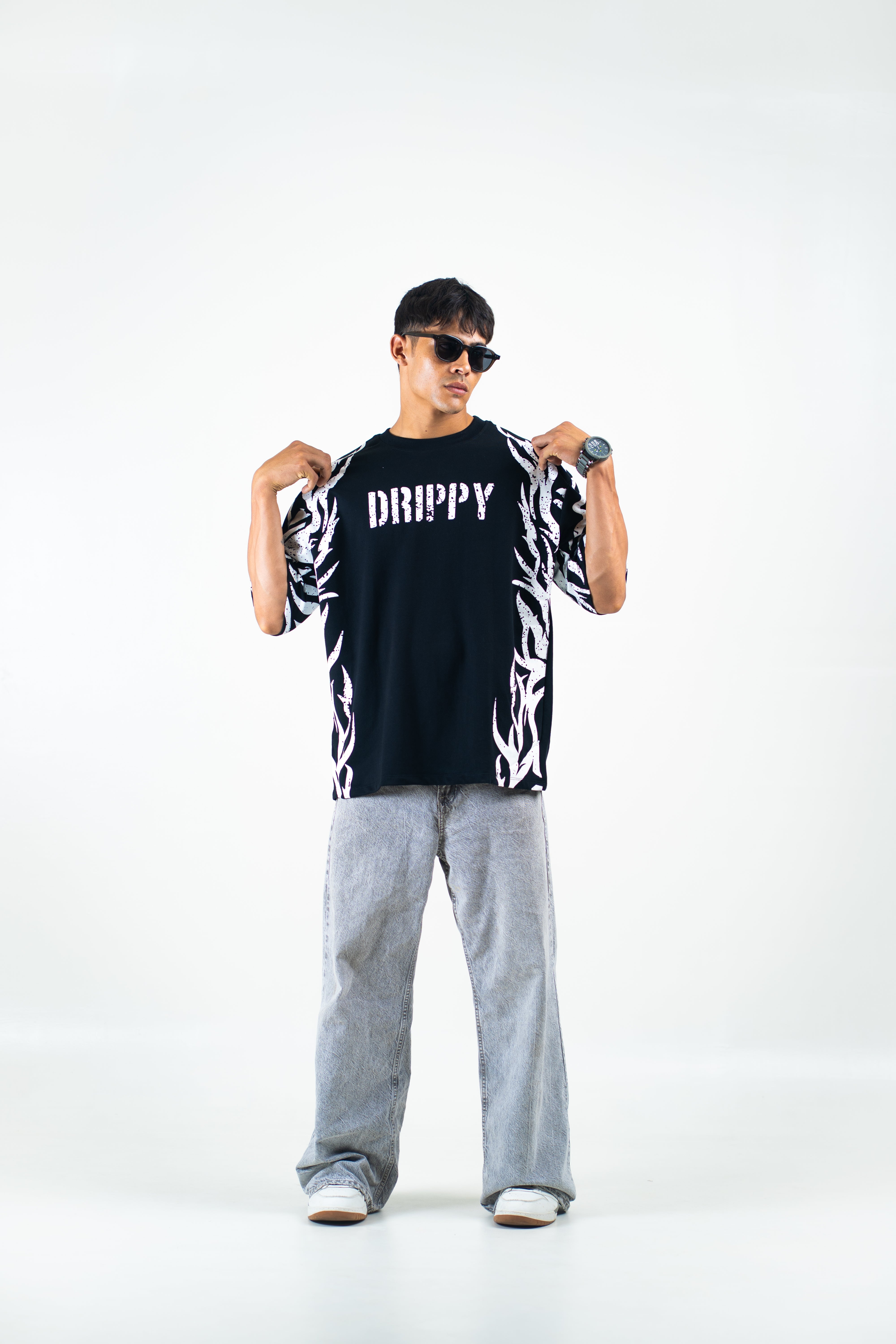 Drippy Tribal Wrap Oversized Tee