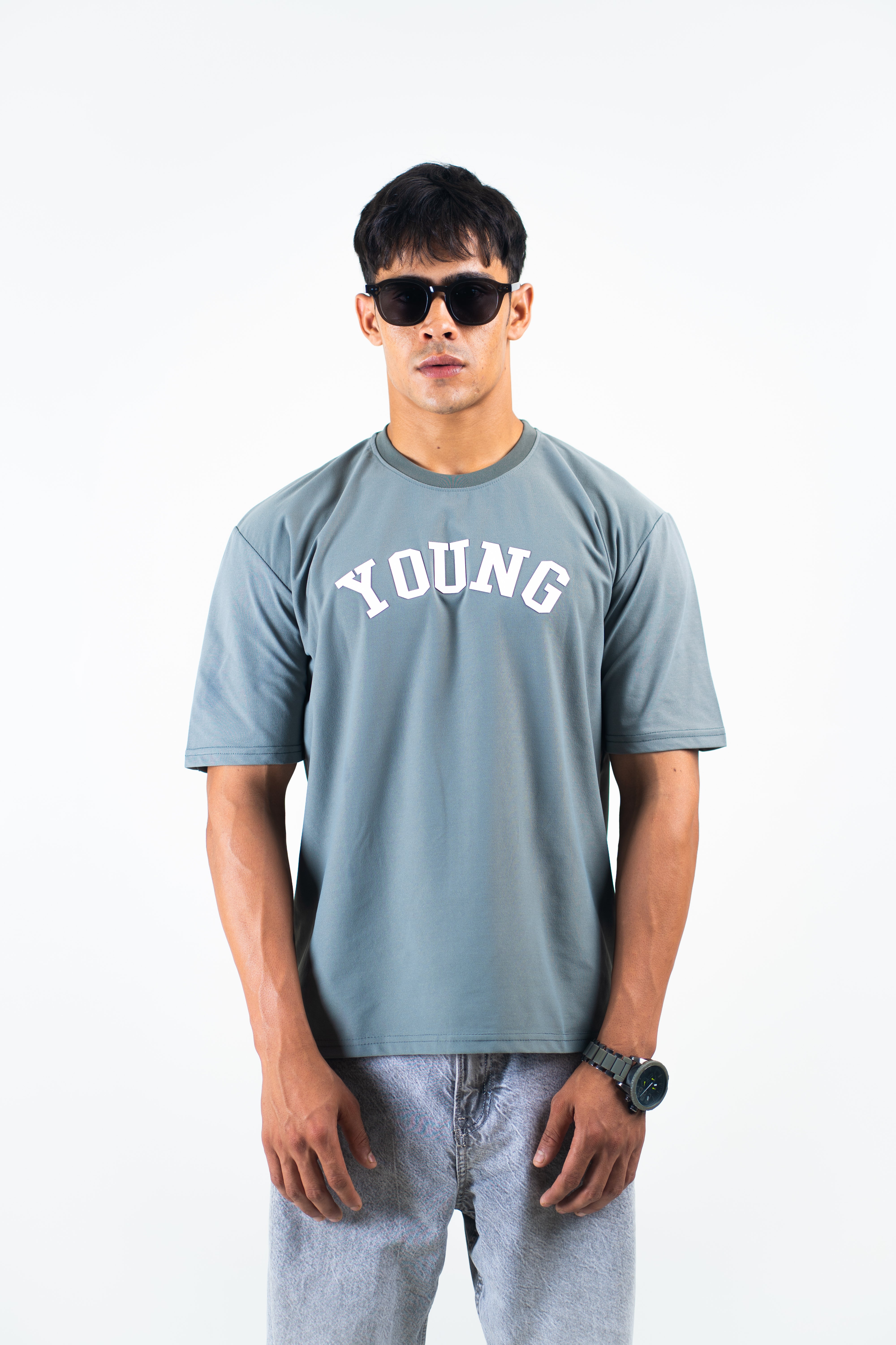 Fly High Slate Grey Oversized Tee