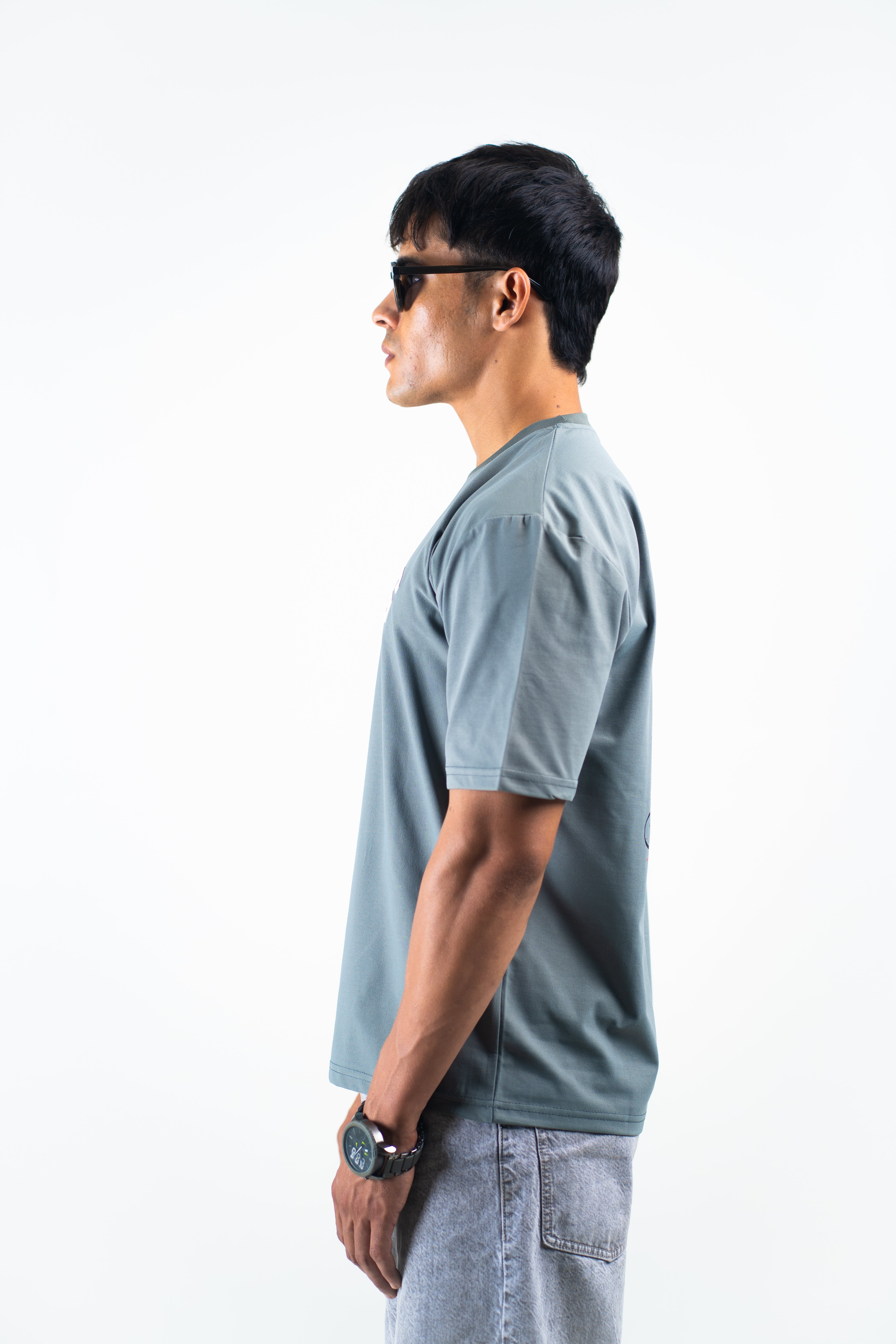 Fly High Slate Grey Oversized Tee