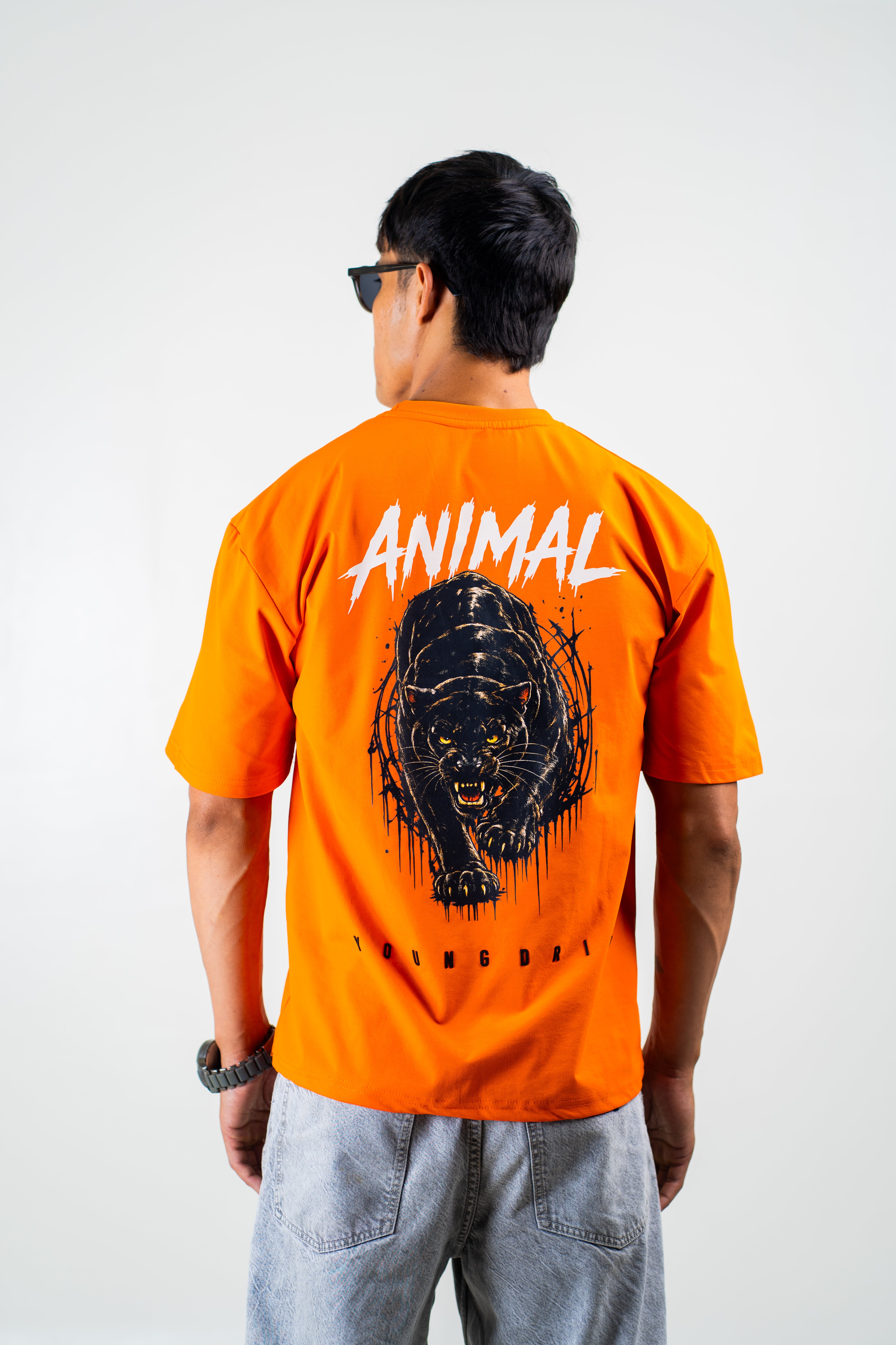 Animal Instinct Orange Oversized Tee