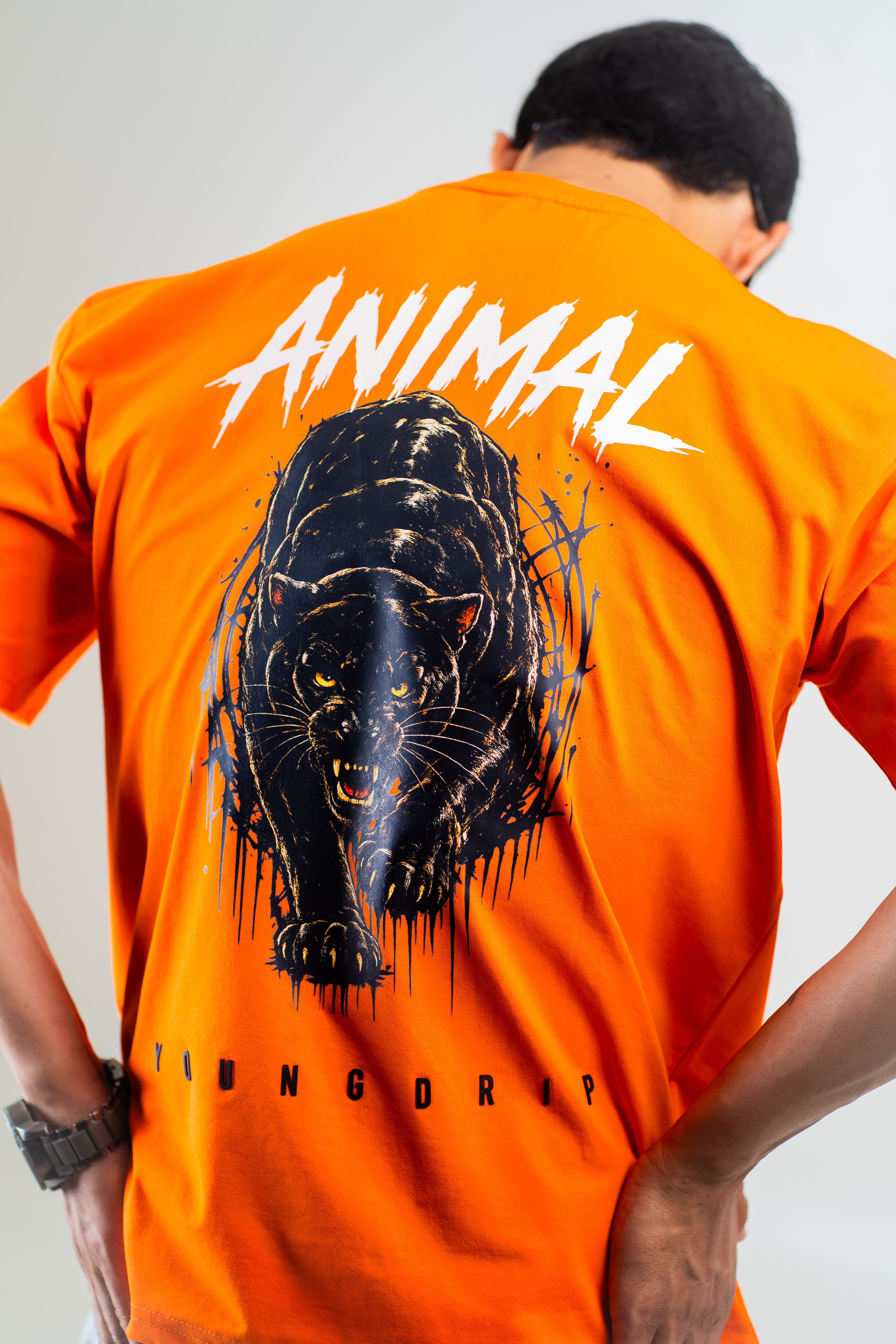 Animal Instinct Orange Oversized Tee