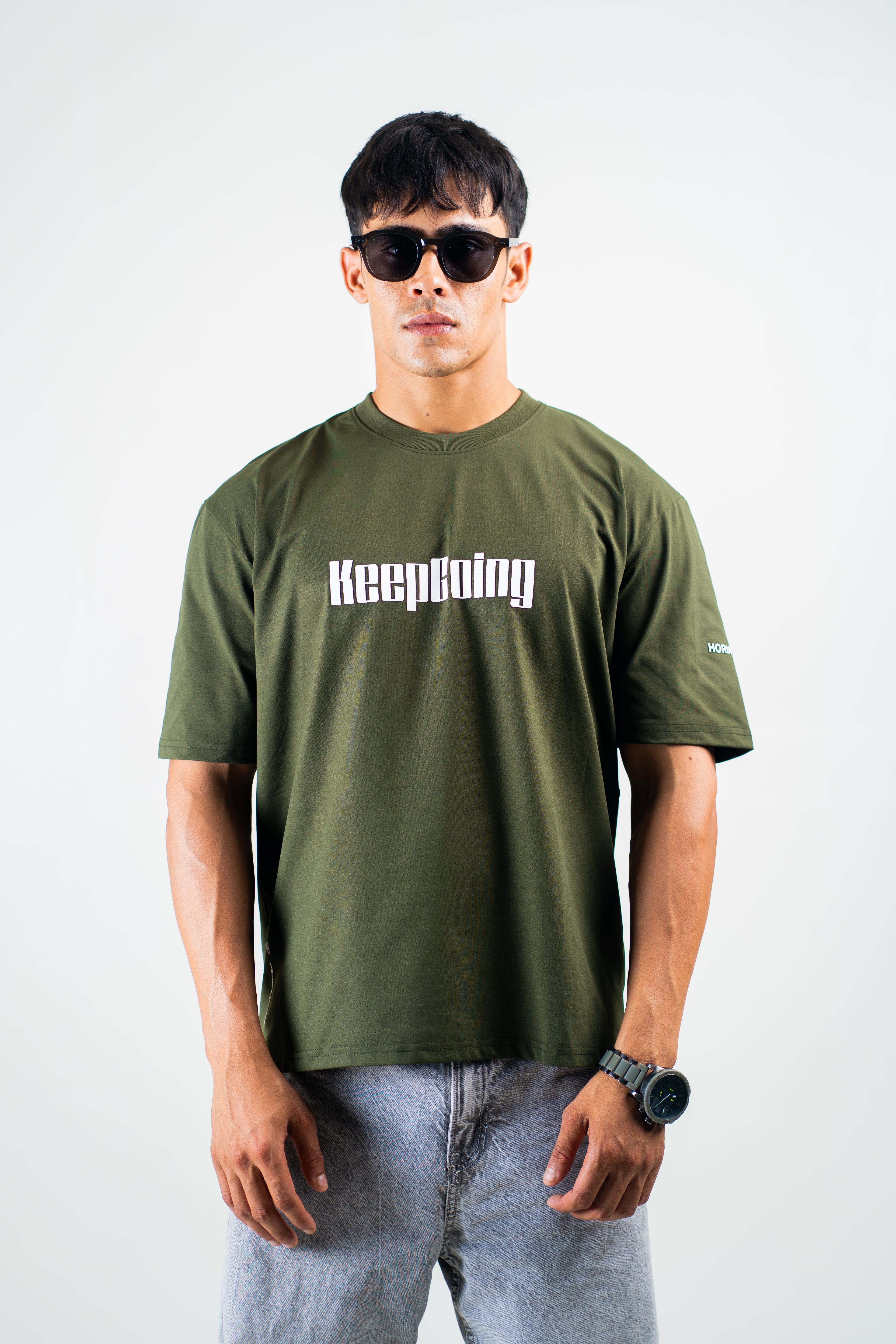 Keep Going Olive Oversized Tee
